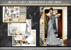 Art Deco Lady Freya Christmas 4 Sheet Mini Kit SILVER