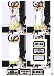White and Gold Girl Inverted Pyramid.