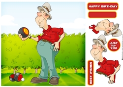 Bowling Dude Red 8x8 Quiick Card