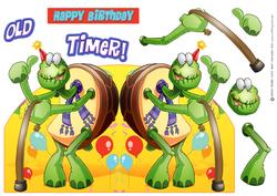 Happy Birthday Old Timer! Shaped.