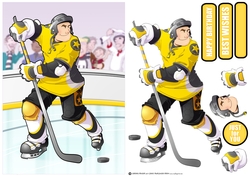 Ice Hockey Dude Yellow and Black