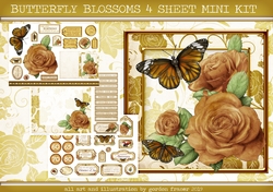 BUTTERFLY BLOSSOMS 4 SHEET MINI KIT GOLD