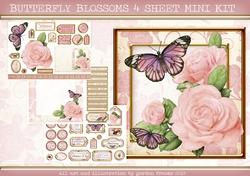 BUTTERFLY BLOSSOMS 4 SHEET MINI KIT LIGHT PINK