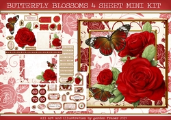 BUTTERFLY BLOSSOMS 4 SHEET MINI KIT RED