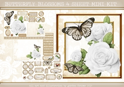 BUTTERFLY BLOSSOMS 4 SHEET MINI KIT WHITE