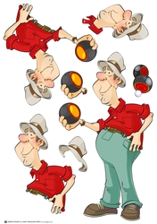Bowling Dude Red Decoupage Sheet