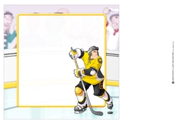 Ice Hockey Dude Yellow and Black 8x8 Insert
