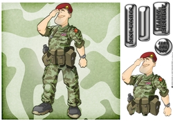 Army Dude Red Beret 8x8 Quick Card
