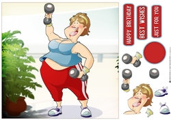 Get Fit Dudess 2 Red 8x8 Quick Card