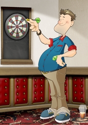 Darts Dude Blue A4