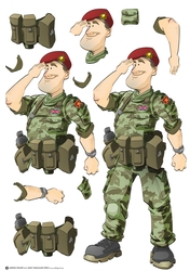 Army Dude Red Beret Decoupage Sheet