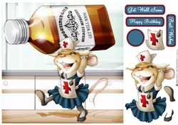 Nurse Mouse Get Well Soon 8x8 Quick Card