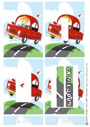 Passed Driving Test Red. Inverted Pyramid.