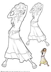 White and Gold Girl Digi Stamp.