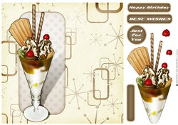 Ice Cream Sundae Chocolate 8x8 Quick Card