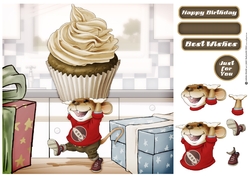 Mr Cup Cake Mouse (Chocolate) 8x8 Quick Card