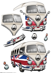 Camper Van Union Jack Decoupage Sheet