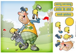 Golf Dude Yellow 8x8 Quick Card