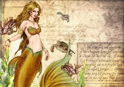 Oceania Mermaid Backing Paper Gold
