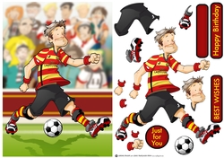Football Dude Red, Yellow, Stripes