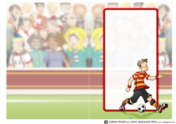 Football Dude Red, Yellow, Stripes Insert
