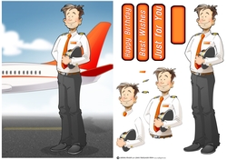 Airline Pilot Dude 2 (Orange)