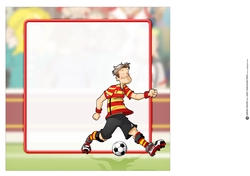 Football Dude Red, Yellow, Stripes 8x8 Insert