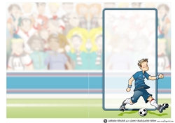 Football Dude Blue, Red and White, Stripes Insert