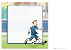 Football Dude Blue, Red and White, Stripes 8x8 Insert
