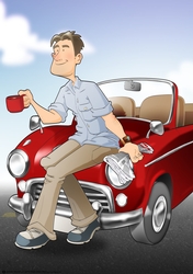 Best Dad Red Car A4