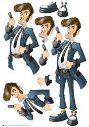 Teddy Boy Dude Blue Decoupage Sheet