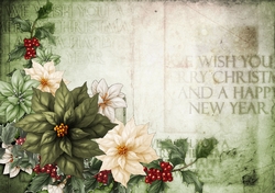 Poinsettia Christmas Spray Green