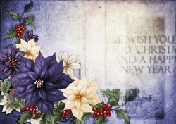 Poinsettia Christmas Spray Purple