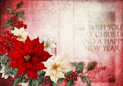 Poinsettia Christmas Spray Red