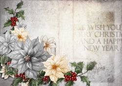 Poinsettia Christmas Spray Silver