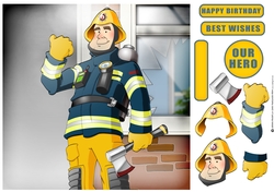 Fireman Dude 8x8 Quick Card