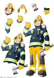 Fireman Dude Decoupage Sheet