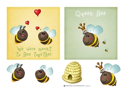 Mini Bee Card Fronts 1 (5x5)
