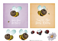 Mini Bee Card Fronts 2 (5x5)