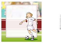 White and Red Football Girl 8x8 Insert