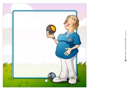 Lawn Bowls Lady 3 8x8 Insert