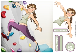 Indoor Climber Dudess 8x8 Quick Card