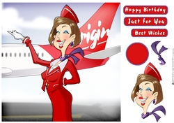 Air Hostess Red 8x8 Quick Card
