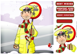 Christmas Lollipop Man Dude 8x8 Quick Card