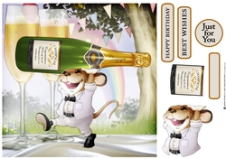Mr Champagne Mouse 8x8 Quick Card