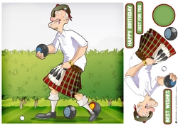 Scottish Bowling Dude 8x8 Quick Card