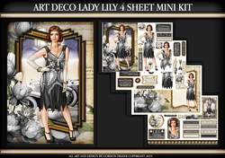 Art Deco Lady Lily 4 Aheet mini Kit Black