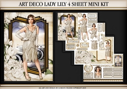 Art Deco Lady Lily 4 Sheet mini Kit Cream