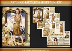 Art Deco Lady Lily 4 Sheet mini Kit Gold