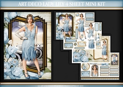 Art Deco Lady Lily 4 Sheet mini Kit Light Blue